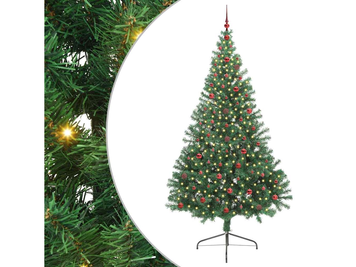 Conjunto 1 Decoração De Árvore De Natal Vidaxl Verde Pvc (240 Cm)