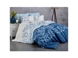 Conjunto de Cama - Capa de Edredom 220 x 240 + 2 Fronhas 60 x 60 em Algodão Reforçado - Azul