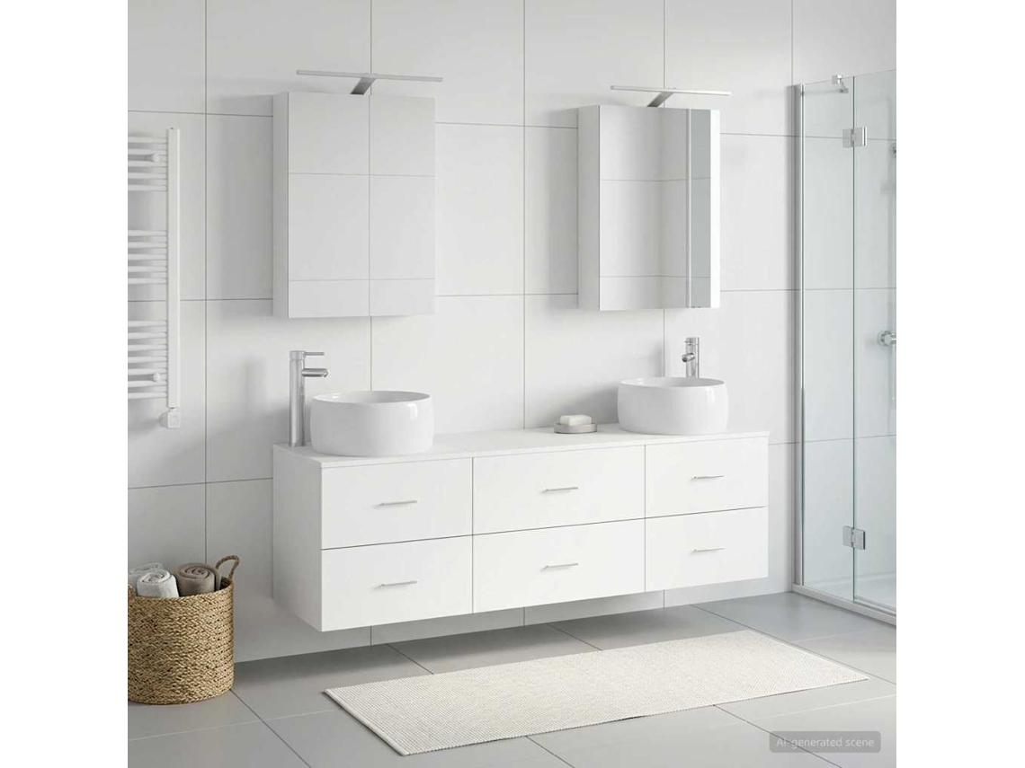 Vidaxl Conjunto De Móveis Para Banheiro 5 Unid. Branco