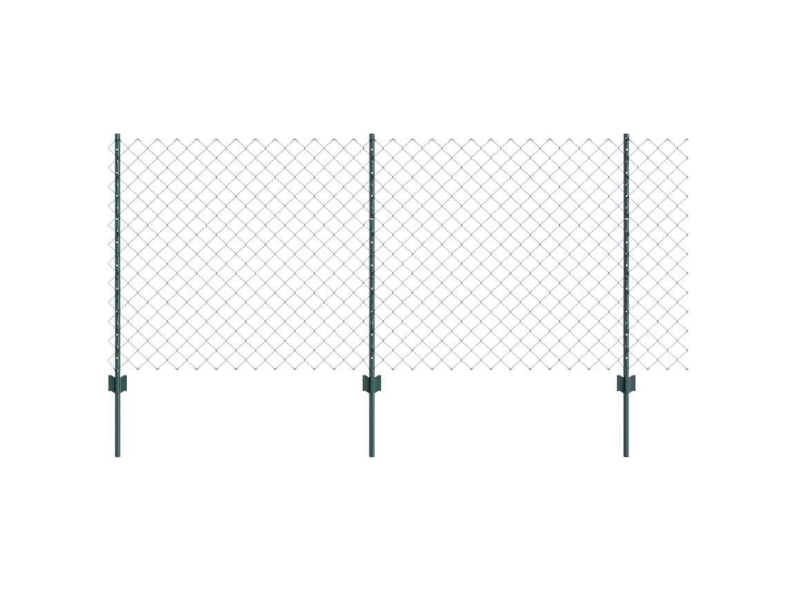 Cerca Com Poste Verde 1 X 10 M Aço E Pvc