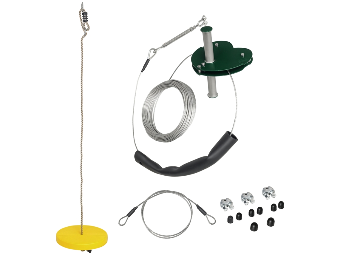 Kit Tirolesa Infantil 6-10 Anos, Alça Antiderrapante, Corda Ajustável