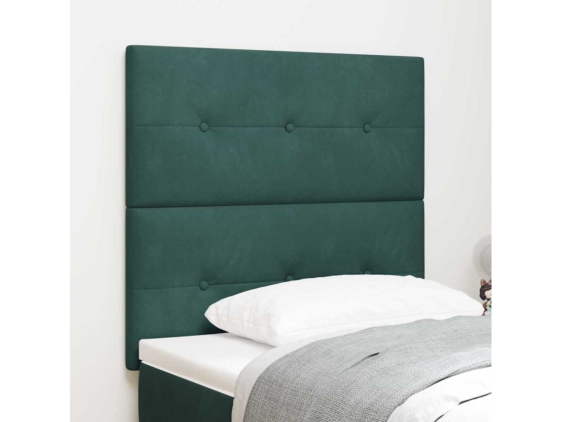 Vidaxl Cabeceira Verde Escuro 90 Cm Veludo