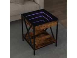 Vidaxl Mesa De Centro Luzes Led Infinity 40x40x49 Cm Carvalho Fumado