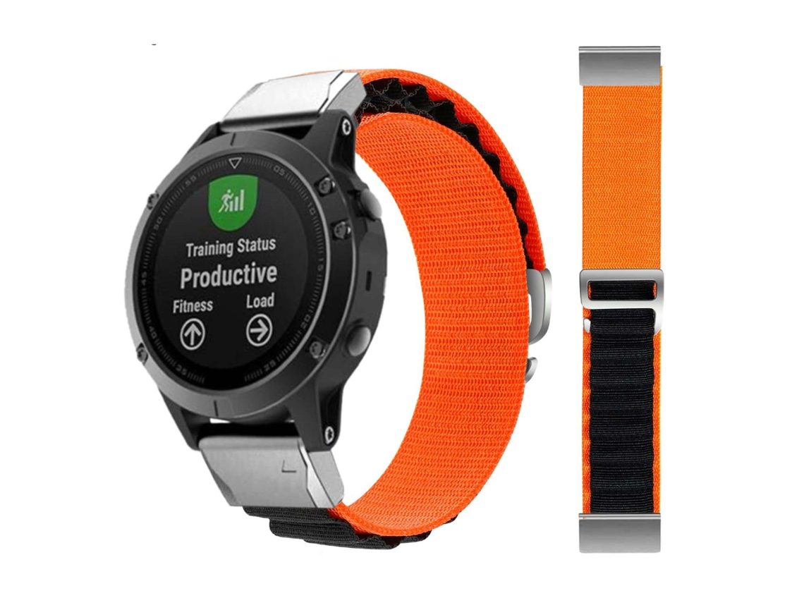 Bracelete Alpine G-Hook Ajustável Garmin Quatix 5 Sapphire Laranja e Preto