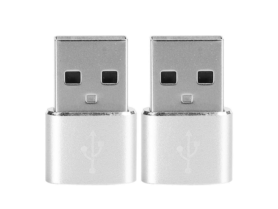 Adaptador 2 Un Type c para Usb Adaptador Prata EOOCOO (carregamento e Sincronização)