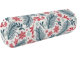 Almofada Cilíndrica Natalina Frodotgv Formato de Flocos Neve com Zíper Fácil Limpar Ideal para Viagens, Casa