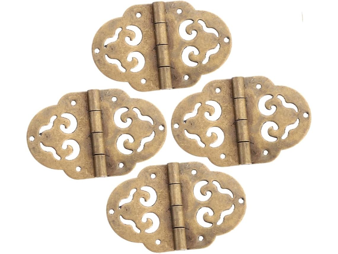 Conjunto De 4 Mini Cobre Para Caixas Joias Madeira, Estilo Retrô,