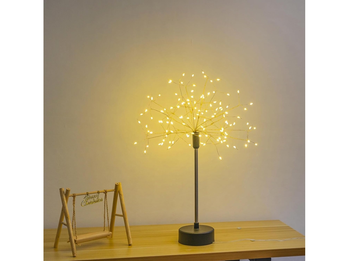 Luminária de mesa em formato de estrela com fogos artificiais, 42 cm,
