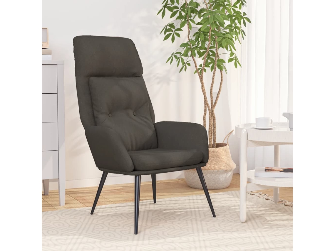 Vidaxl Cadeira De Descanso Camurça Artificial Cinzento-escuro