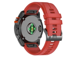 Bracelete para Garmin Silicone dobrável, fivela magnética, liberação rápida, laranja e branco XIAOMOYU (26mm)