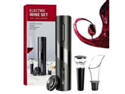 Saca-rolhas Elétrico Automático, 4 Em 1, Preto Com Cortador De Lacre, Aerador