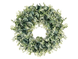 Guirlanda Verde Artificial de Eucalipto para Porta, 40 Cm , Ideal para Decoração de Primavera e Verão, Parede e Casa BRILVIBERA (16 Polegadas)