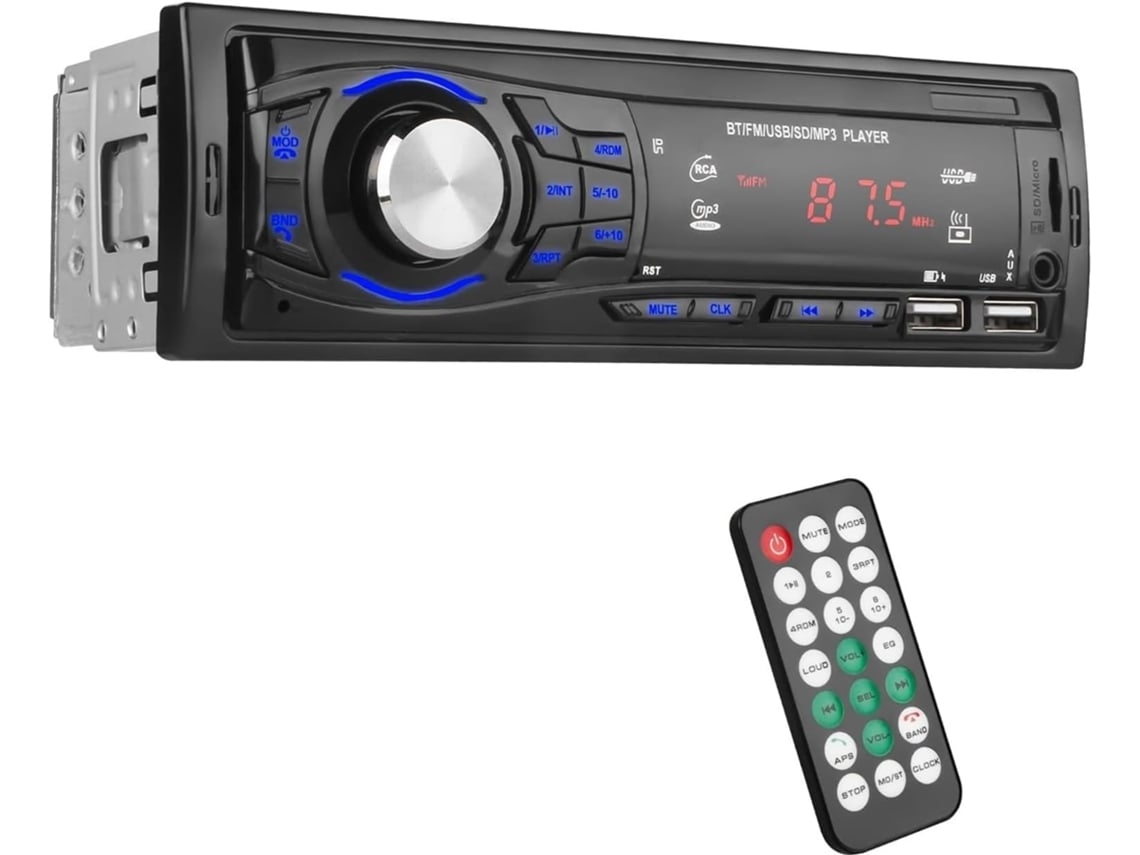 Rádio Automotivo Bluetooth 5.0, Fm 60wx4, Viva-voz, Controle Remoto, Mp3 Player Estéreo Usb, Suporte Tf Ios E Android (sem Cd)*