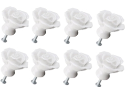 Conjunto De 8 Puxadores De Cerâmica Rosa Para Gavetas, Armários E Gabinetes De Cozinha.