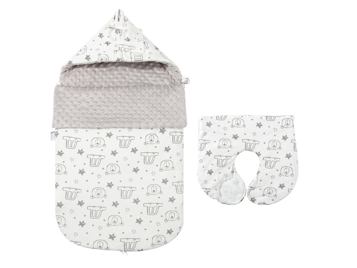 Saco de Dormir Bebê Anti-susto Outono Inverno Grosso 105x52cm Ursinho Panoona