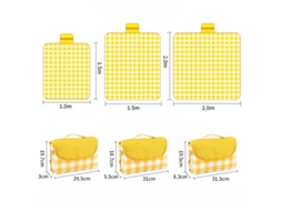 Tapete Piquenique Exterior 200x200cm Antia Areia Oxford Amarelo Panoona
