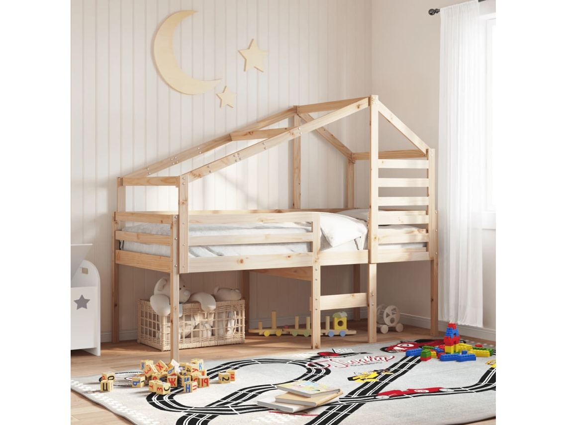 Telhado De Cama Infantil 198x87x113 Cm Madeira De Pinho Maciça