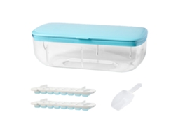 Tabuleiro De Gelo Em Silicone, Azul, 48 Cubos, Grande Capacidade, Com Tampa, Fácil Pressão
