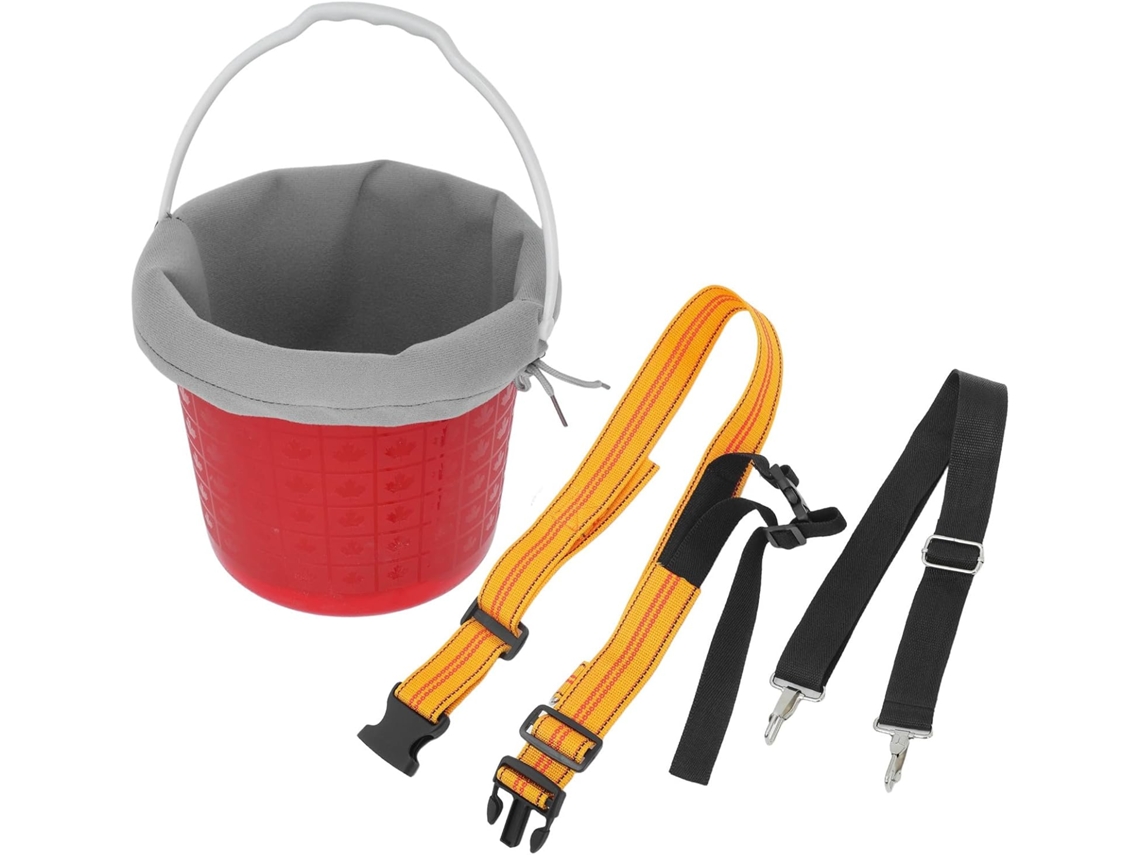 Topbathy Balde Healeved de Plástico Vermelho para Colheita Frutas, com Alça e Cinto Ajustáveis Morangos