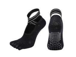 Conjunto De 3 Meias Ioga Para Dedos, Silicone, Pilates, Barra, Fitness E Dança, Com Alça, Mulheres Meninas. Cor: Preto.-aquaforge