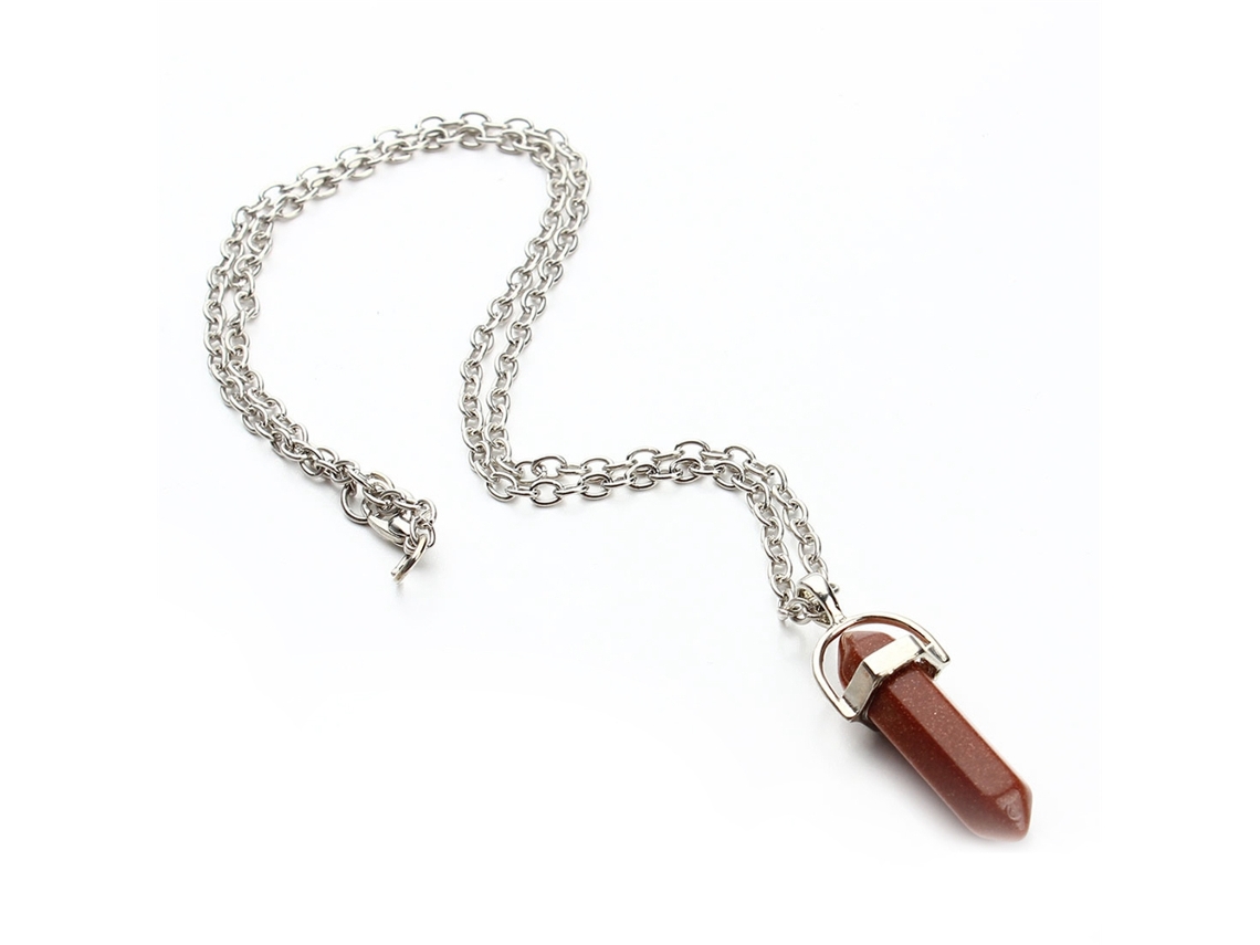 Colar De Pingente Vintage Com Pedra Natural Moda Presente
