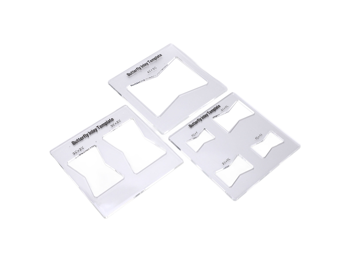 Conjunto de 3 Moldes de Incrustação em Formato de Borboleta para Fresadora: Moldes Decorativos para Peças e Acessórios de Madeira