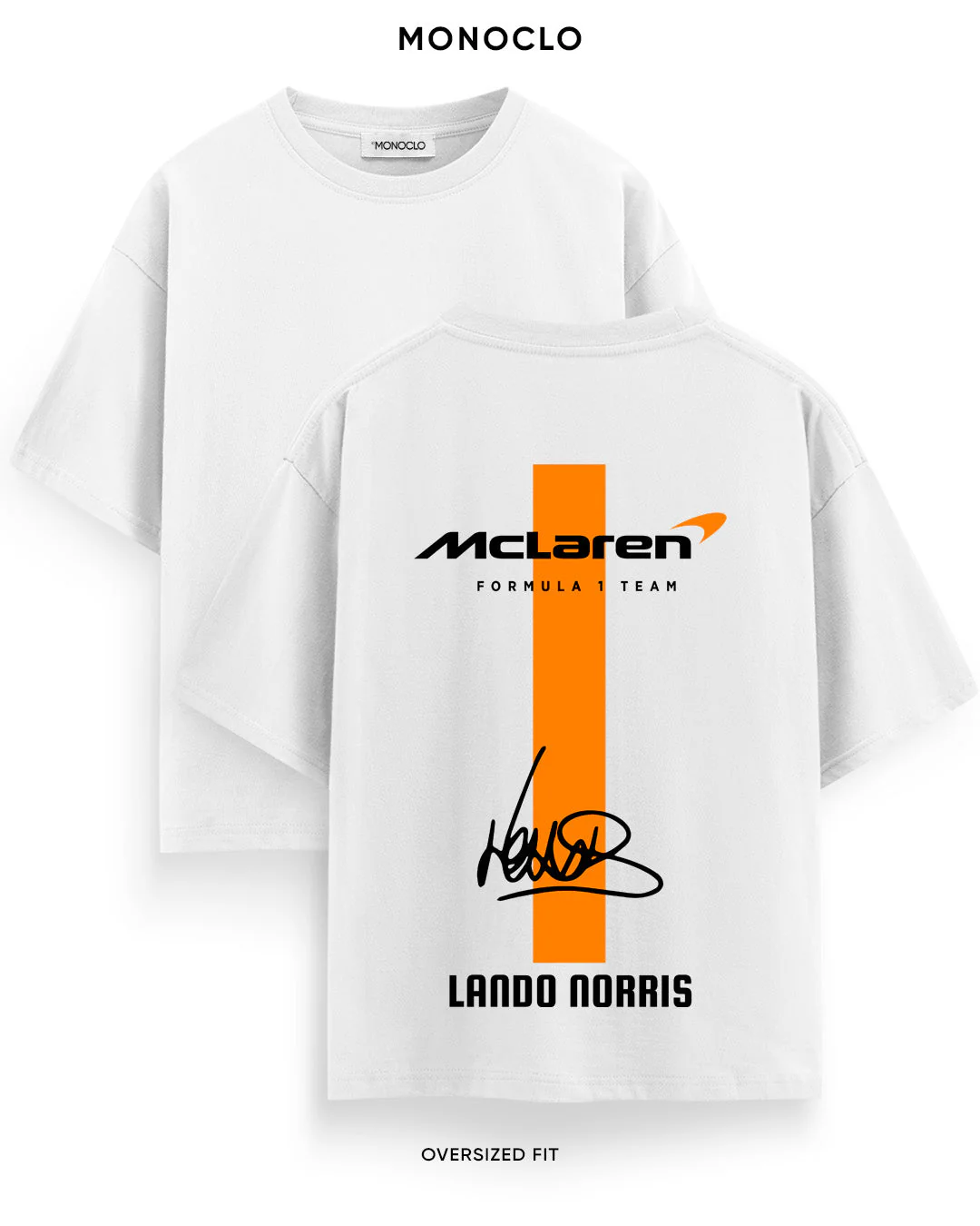 T-shirt Rockinstone Monoclo Mclaren Lando Norris White(xl)