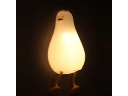 Luminária Noturna Led em Formato de Patinho Fofo, Silicone Macio, Recarregável Via Usb BRILVIBERA