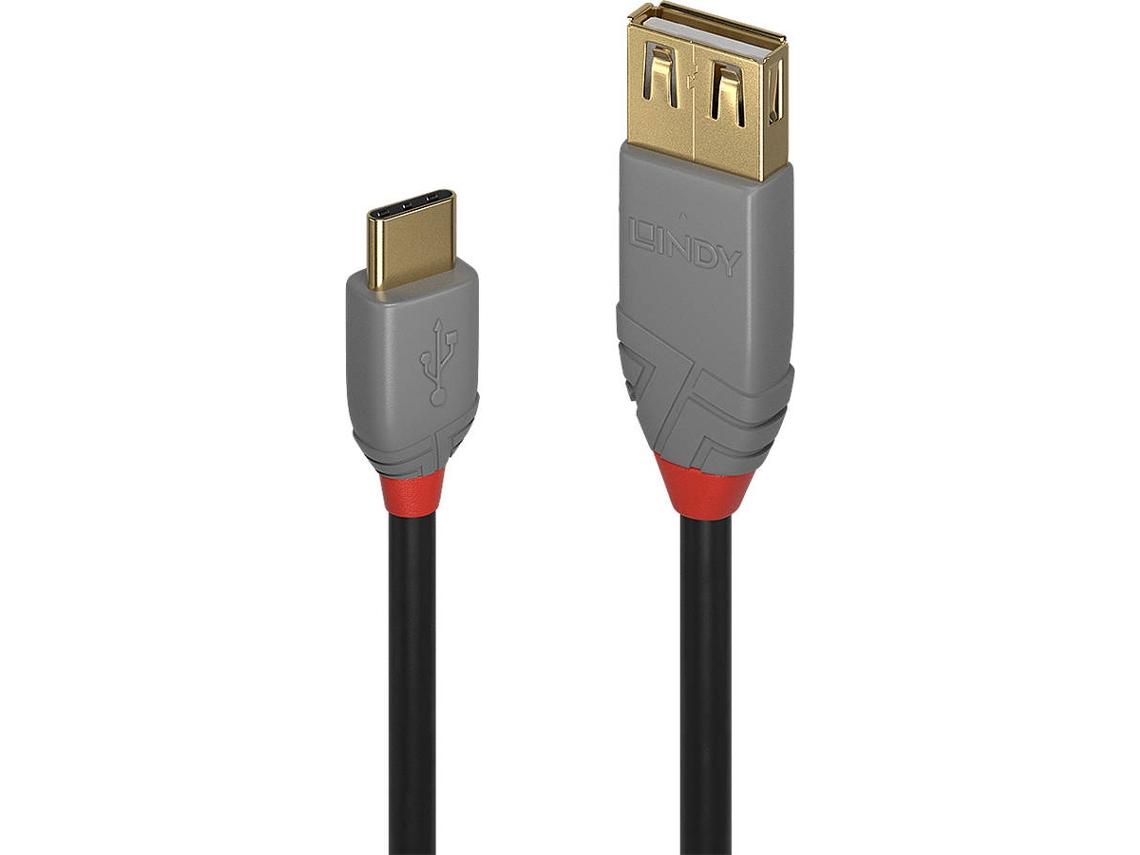 Cabo de Dados LINDY (USB A - USB-C - 15 cm - Preto)
