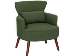Poltrona Moderna Estofada Almofada Lombar Verde