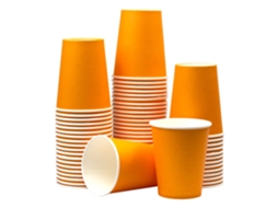 Copos De Papel Descartáveis, 60 Unidades De Copos De Papel Para Festa De Casamento, Piquenique, Churrasco, Viagem E Evento 8oz Ehstmind (laranja)