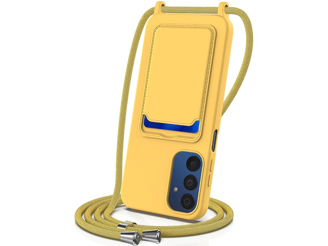 Capa De Silicone Líquido À Prova De Choque Para Samsung Galaxy A15 4g/5g Com Cordão E Compartimento Para Cartão