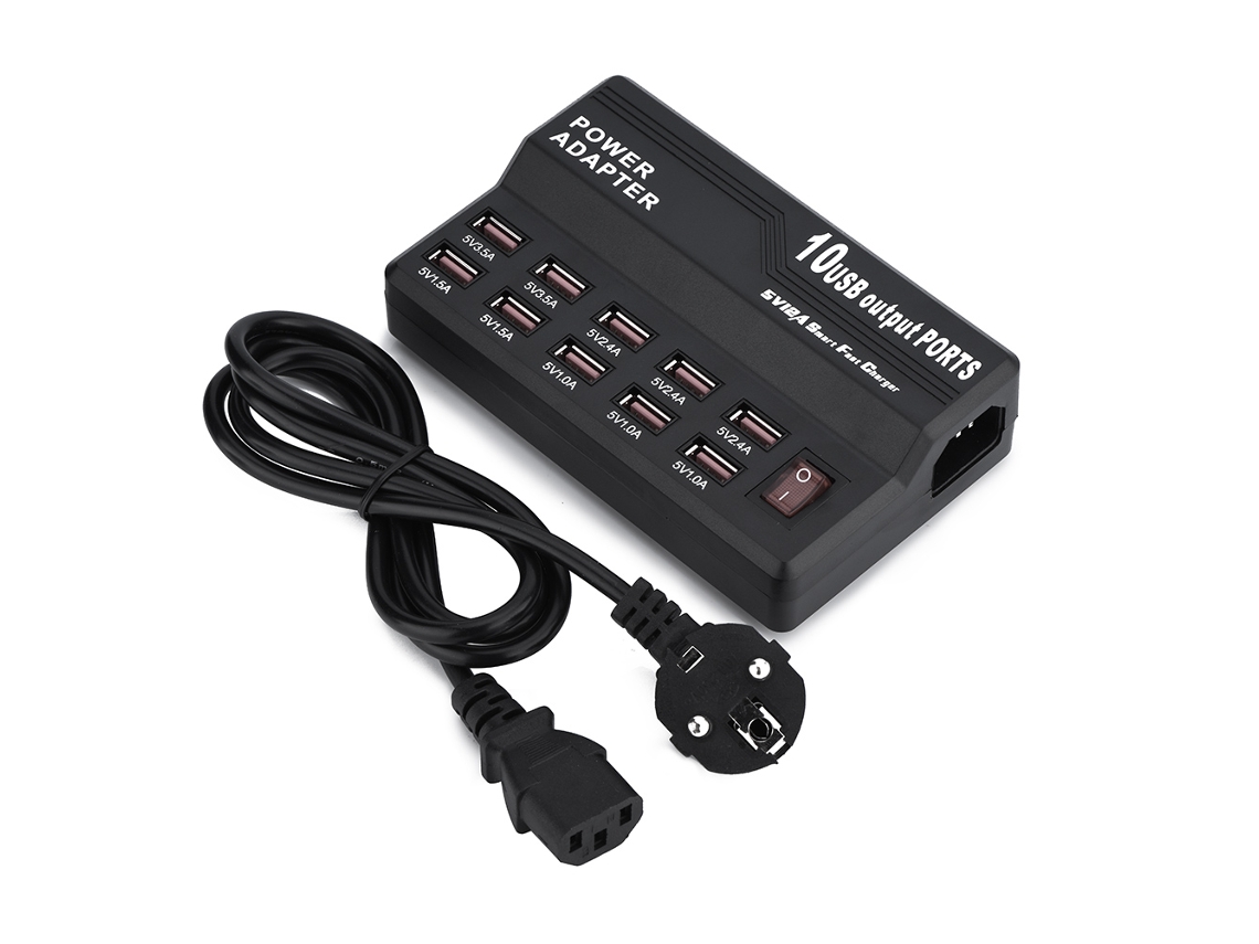 2026zentro-carregador De Viagem Usb Rápido 5v/12a 10 Interfaces 60w Adaptador De Carregamento Para Celular Desktop Inteligente