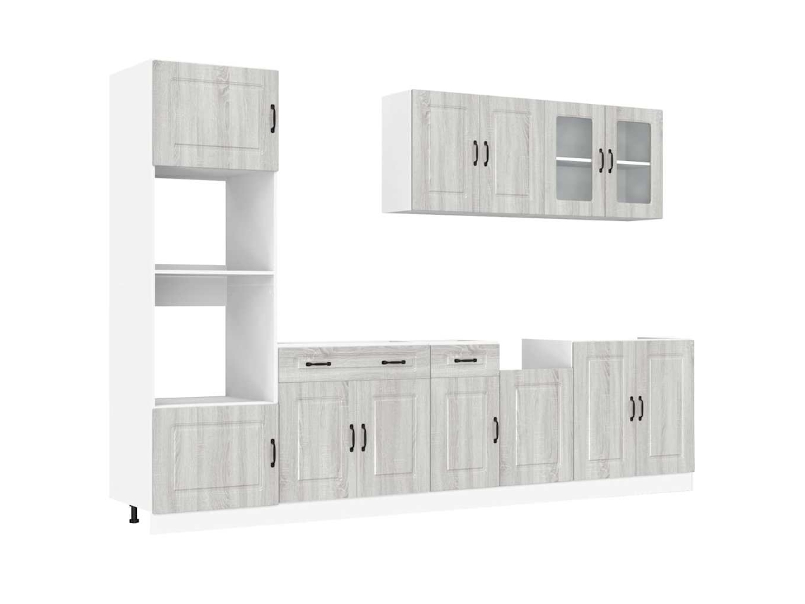 Conjunto de 7 armários de cozinha Kalmar Cinza Sonoma MAISON EXCLUSIVE