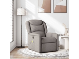 Vidaxl Poltrona De Massagens Reclinável Tecido Cinzento-acastanhado