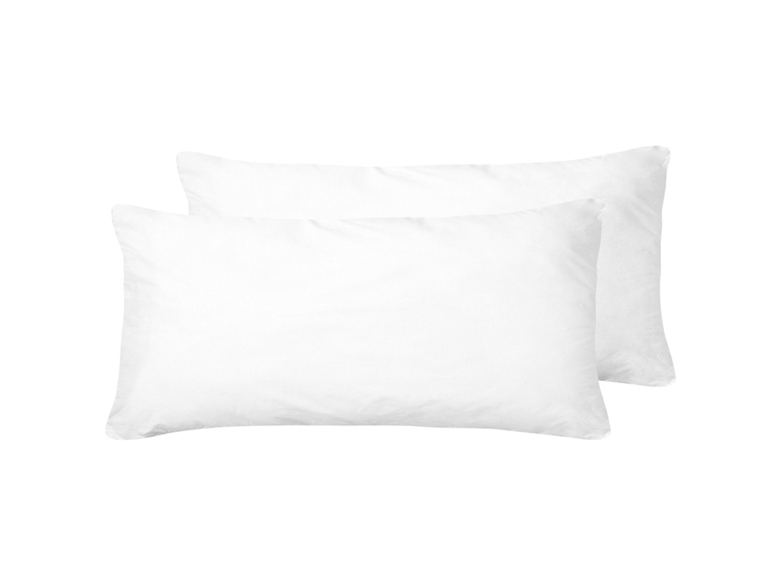 Conjunto De 2 Almofadas De Cama Beliani Errigal De Microfibra Branco 80x40x5