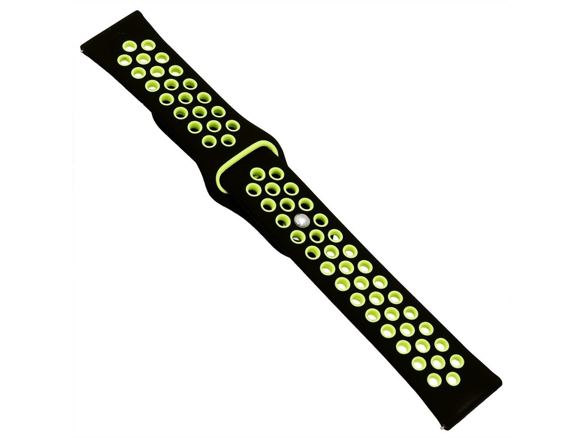 Bracelete Silicone 20Mm Bicolor para Huami Amazfit Youth Edition Lite Preto/Verde