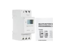 Timer Digital Programável Thc15a 16a Lcd 7 Dias 16 On/off Rail Din Ac/dc 24v