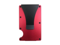 Porta-cartões, Carteira Com Clipe De Bloqueio Rfid E Porta-cartões De Crédito Fino (vermelho) Chrui