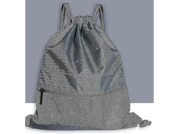 Mochila com Cordão, Mochila de Ginástica, Bolsa Escolar, Bolsa Esportiva Cinza para o Ensino Médio BRILVIBERA