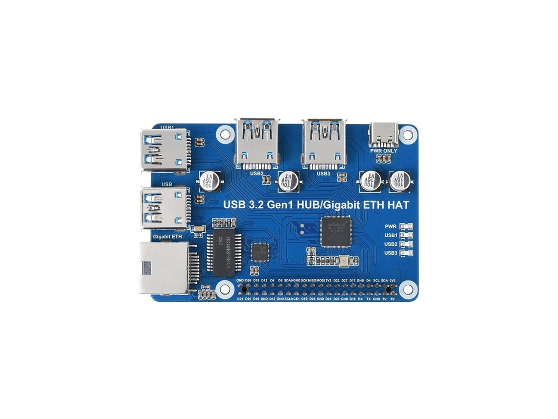 Hub Com 3 Portas Usb 3.2 Gen1, 1 Porta Gigabit Ethernet, Divisor Ethernet, Placa De Expansão, Porta De Rede Gigabit, Sem Necessidade De Drivers.
