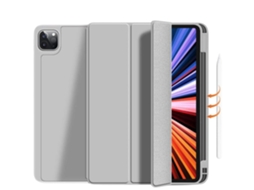 Capa Folio com Suporte Apple Pencil para Ipad 9.7 2018 6º Ger Cinzento