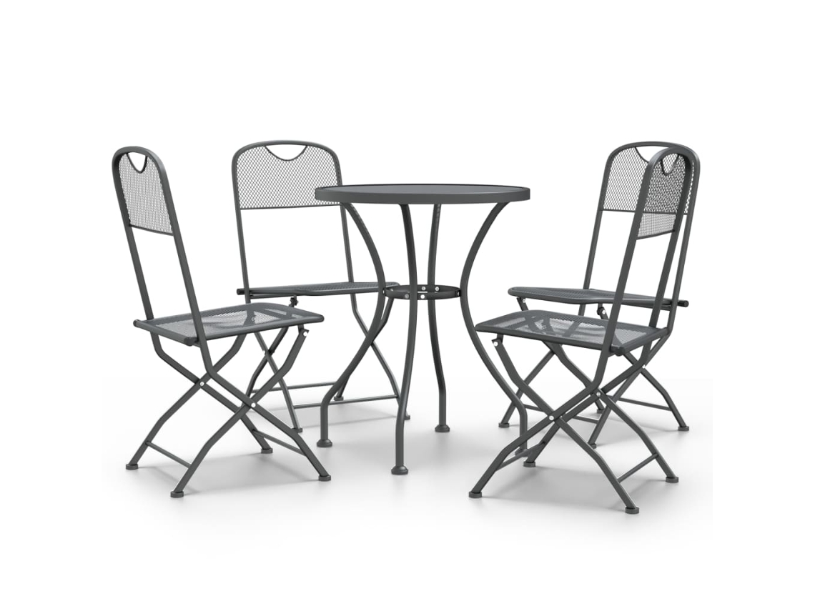 Garden Dining Set, Garden Dining Sets Vidaxl Antracite Malha (ø 60 Cm Table)