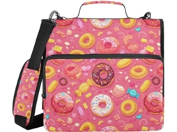 Pasta Organizadora Em Formato De Donut Desenho Animado Com Bolsos Extras, Alça De Ombro, Vários Bolsos, 3, 8cm 1, 5 Polegadas