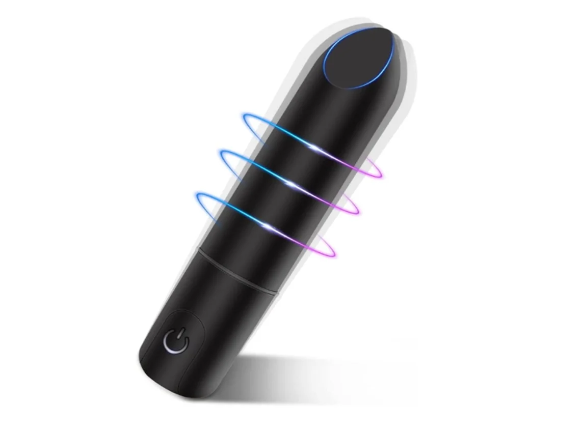 Vibrador De Bala Com Ponta Angular, Vibrador De Batom Recarregável Com 10 Modos De Vibração, Preto