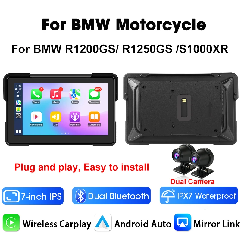 (dashcam) Navegador Para Motocicleta De 7 Polegadas, Compatível Com Bmw
