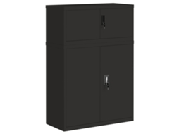 File Cabinet, File Cabinets Vidaxl Preto Aço (90 X 40 X 130 Cm)