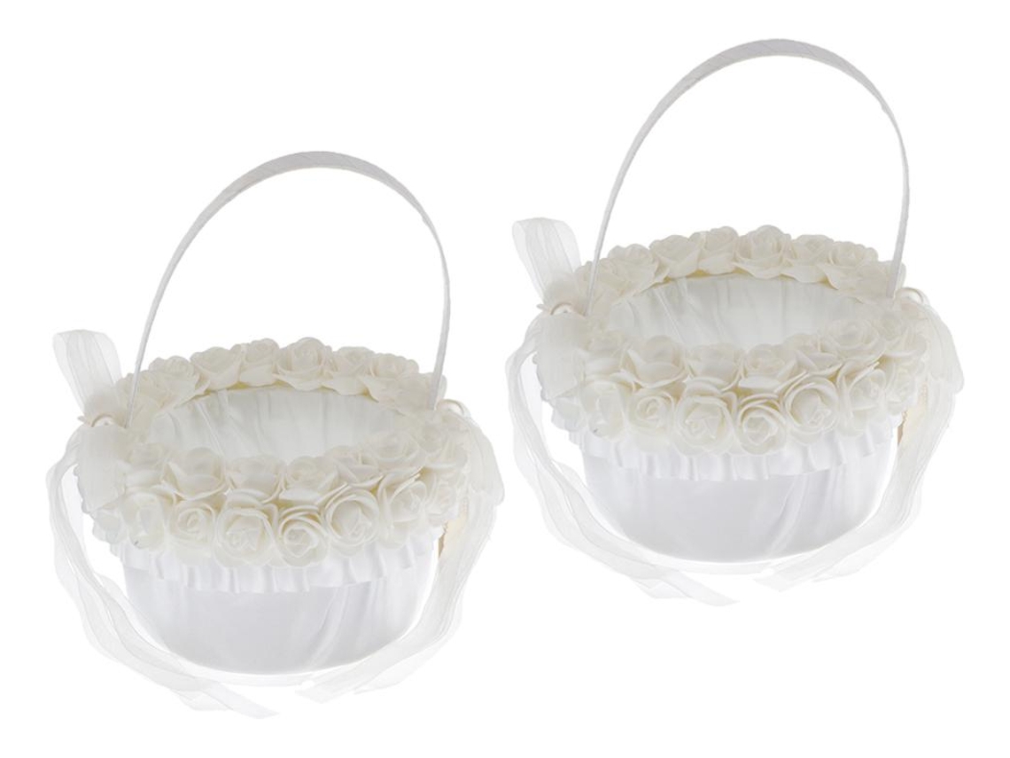 Conjunto De Cesta De Flores De 2 Peças Com Renda Eslowmoose