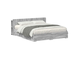 Vidaxl Estrutura de Cama com Armazenamento Sonoma Cinzento