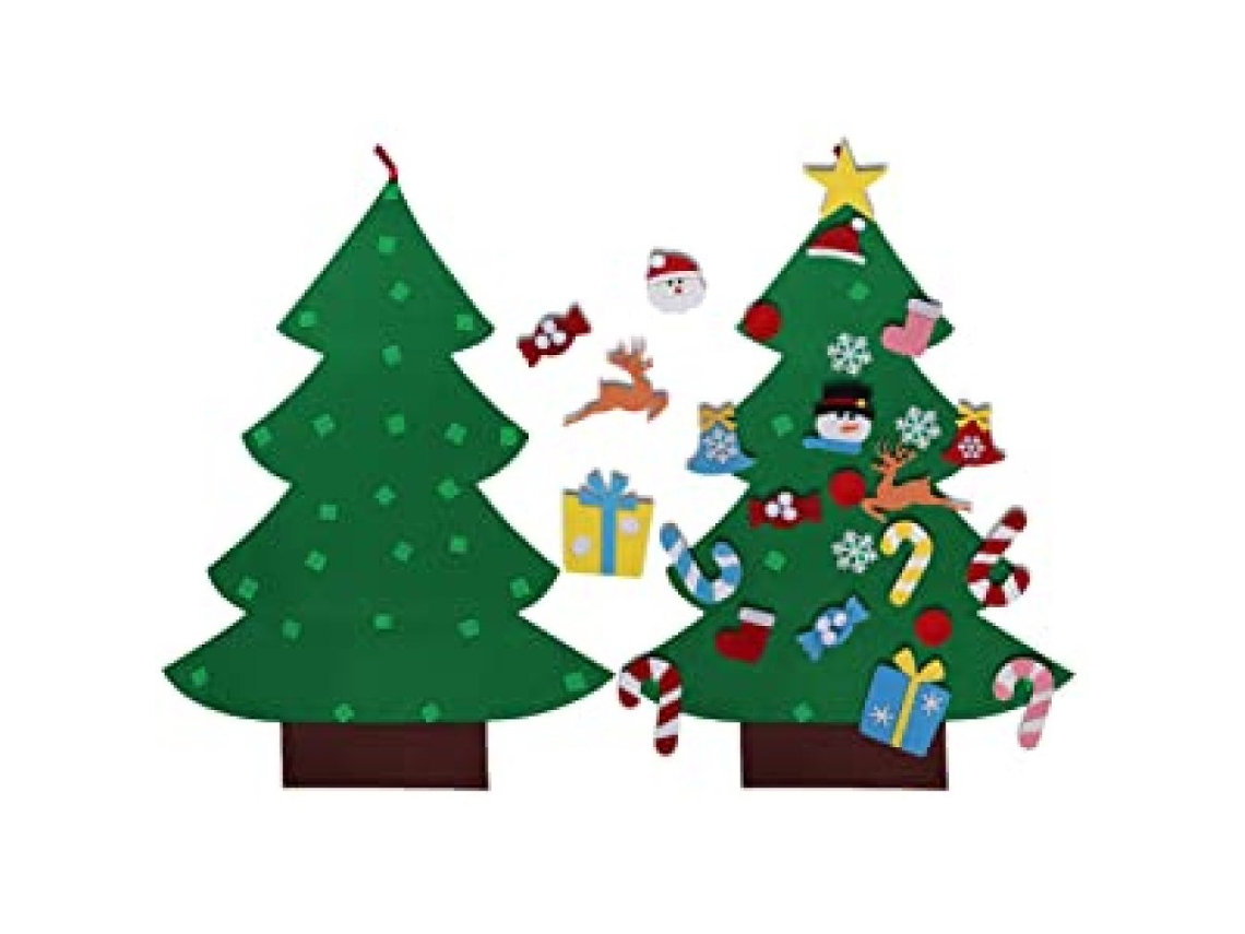 Ambiente Natalino Alegre, Enfeites De Desenho Animado Dão Vida À Sua Árvore De Natal De Feltro Feita À Mão, Fácil De Montar Com Ve Aquaforge